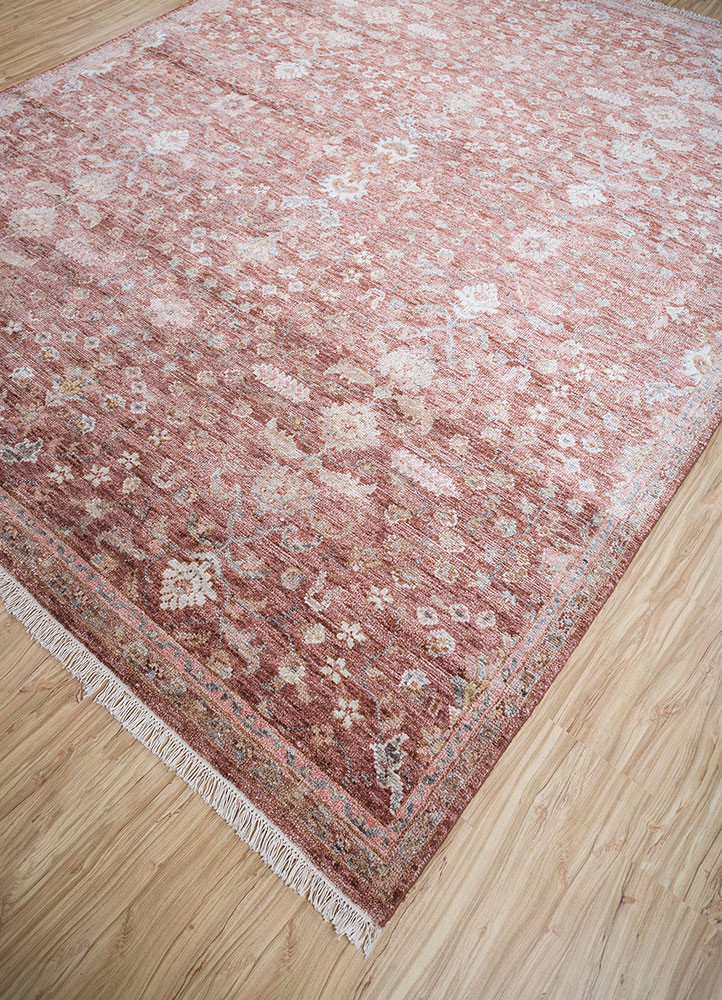 gulmarg red and orange silk hand knotted Rug - FoldShot gulmarg red and orange silk hand knotted Rug - FoldShot