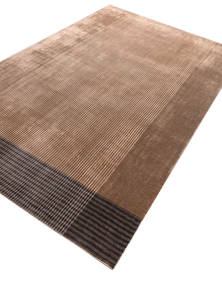 aprezo beige and brown acrylic hand loom Rug - FoldShot aprezo beige and brown acrylic hand loom Rug - FoldShot