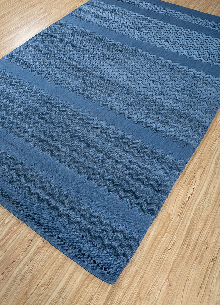 basis blue bamboo silk hand loom Rug - FoldShot basis blue bamboo silk hand loom Rug - FoldShot