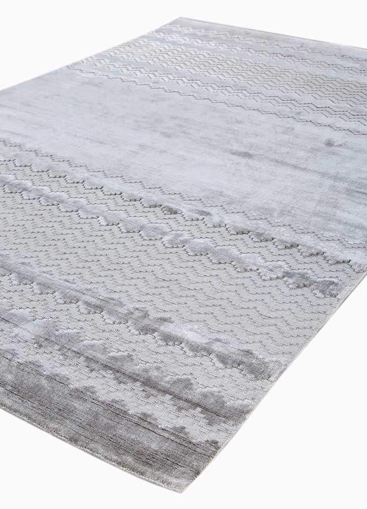 basis grey and black bamboo silk hand loom Rug - FoldShot basis grey and black bamboo silk hand loom Rug - FoldShot