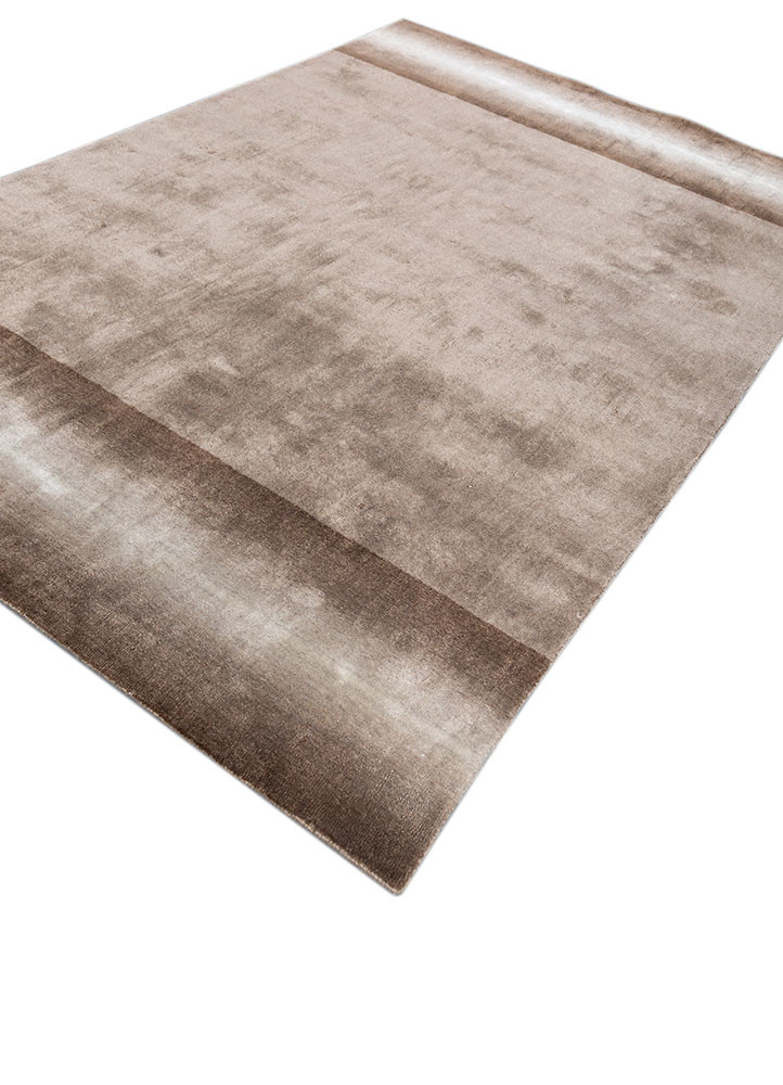 jean beige and brown nylon hand loom Rug - FoldShot