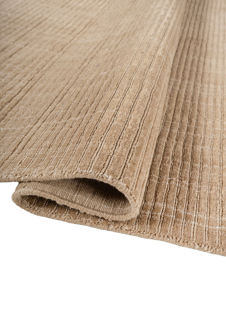 basis beige and brown polyester hand loom Rug - FoldShot