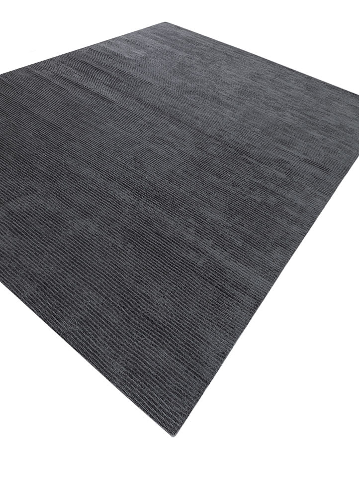 aprezo grey and black viscose hand loom Rug - FoldShot