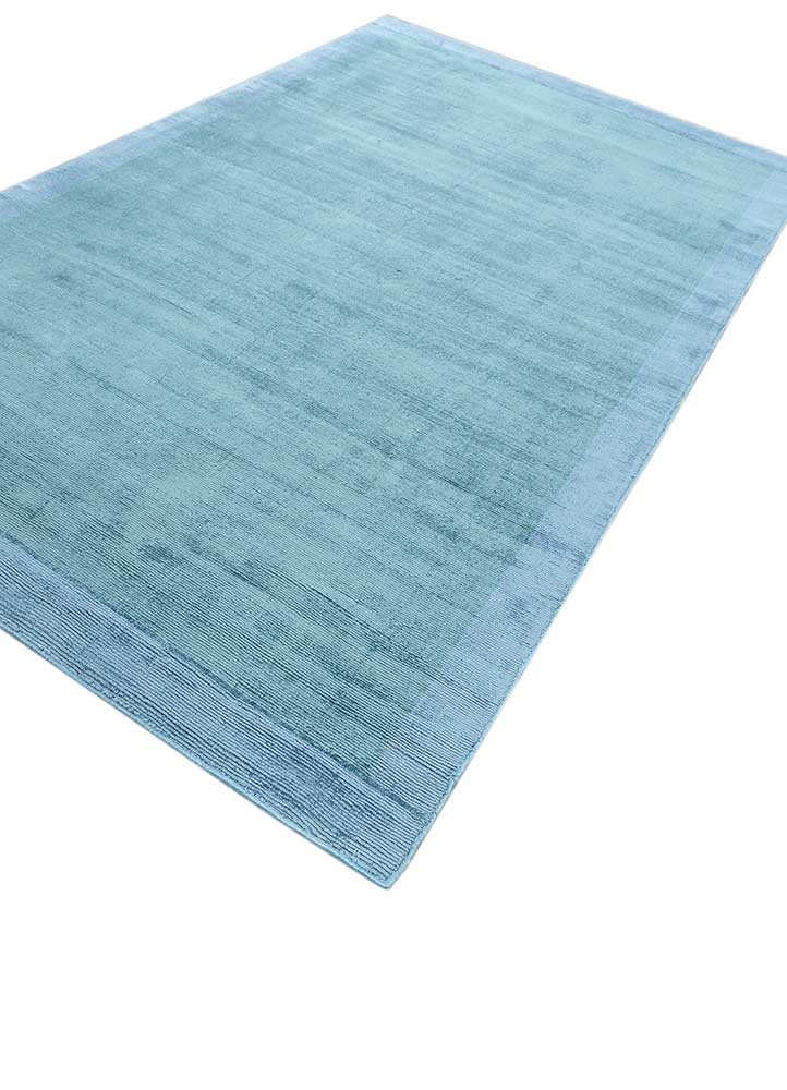 basis blue viscose hand loom Rug - FoldShot