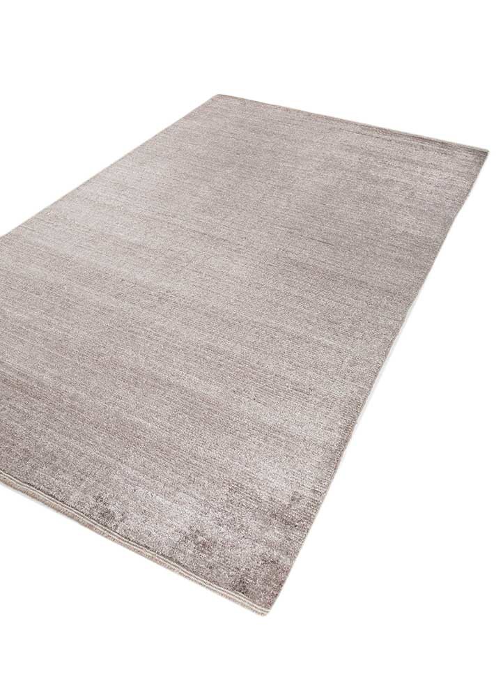 konstrukt beige and brown wool and bamboo silk hand loom Rug - FoldShot