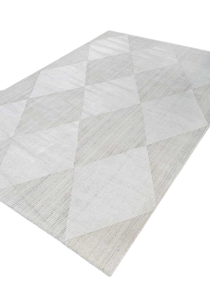 konstrukt ivory wool and bamboo silk hand loom Rug - FoldShot