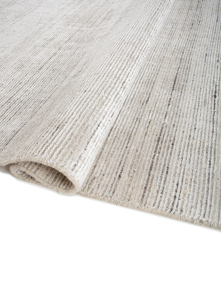 konstrukt ivory wool and bamboo silk hand loom Rug - FoldShot