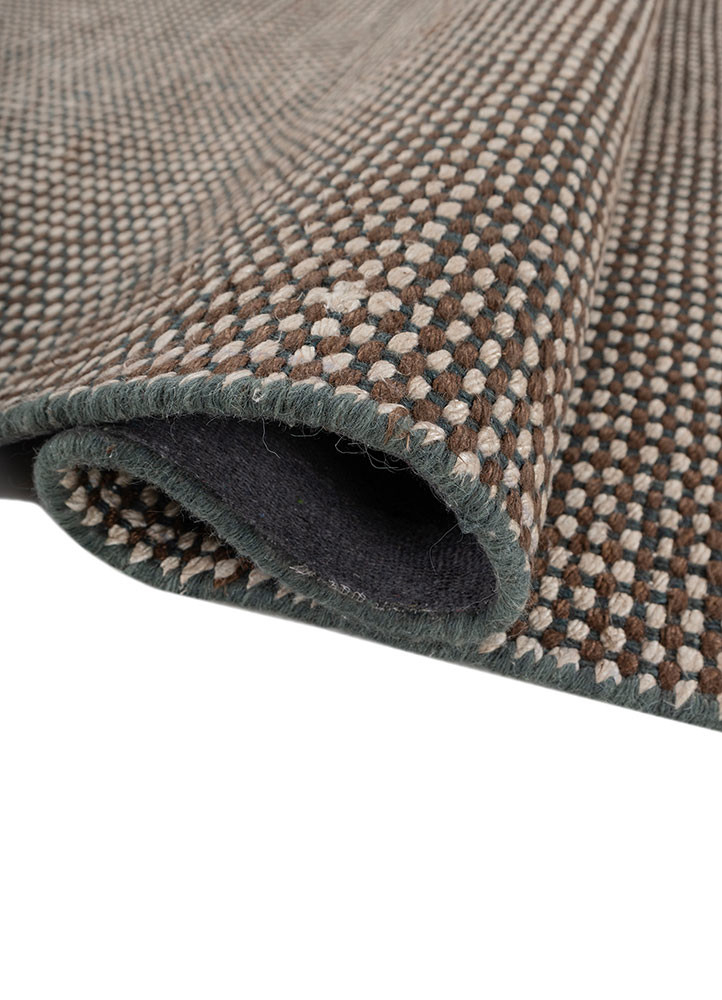 basis blue wool and bamboo silk hand loom Rug - FoldShot