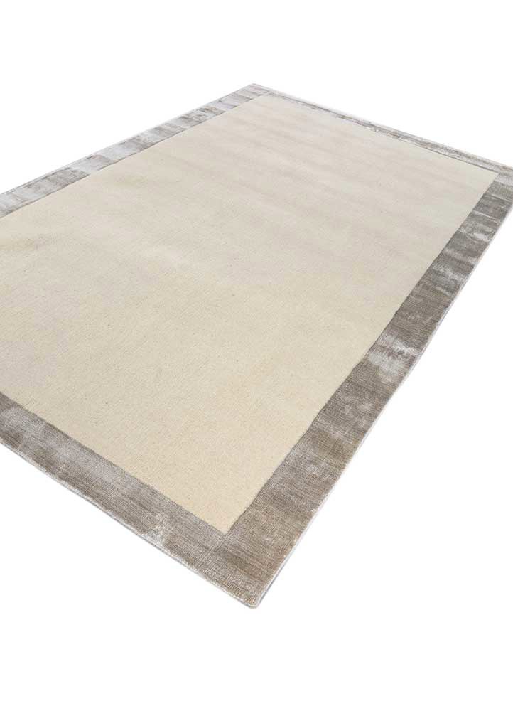 konstrukt ivory wool and bamboo silk hand loom Rug - FoldShot