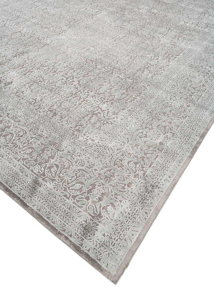 konstrukt blue wool and bamboo silk hand loom Rug - FoldShot