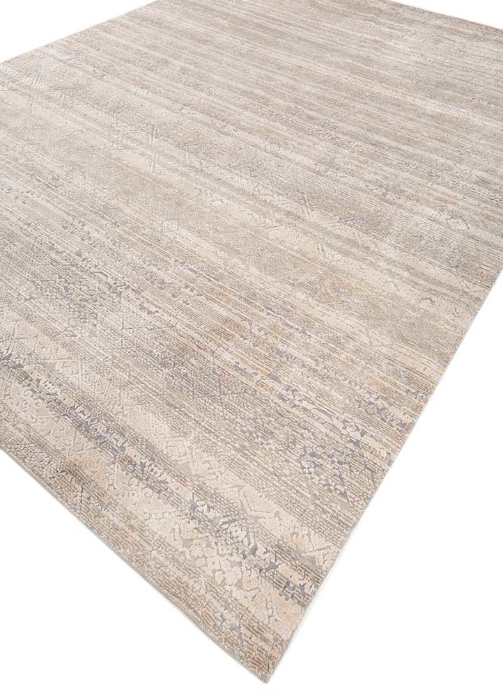 konstrukt blue wool and bamboo silk hand loom Rug - FoldShot