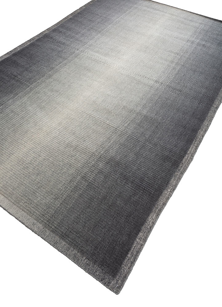 jean grey and black wool hand loom Rug - FoldShot jean grey and black wool hand loom Rug - FoldShot