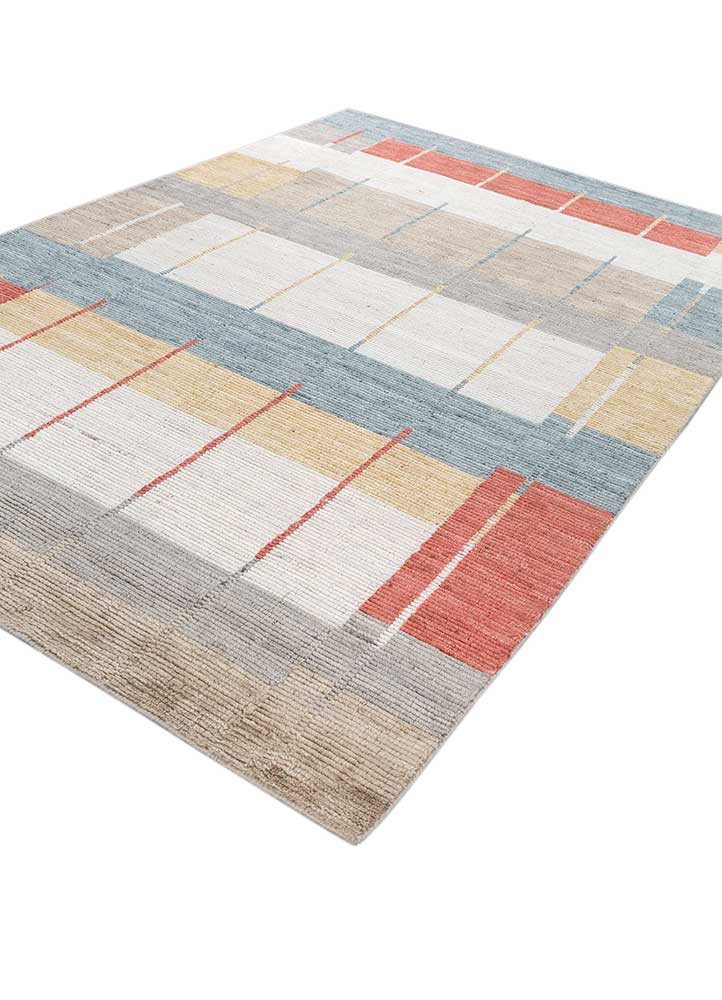 saga grey and black wool hand loom Rug - FoldShot