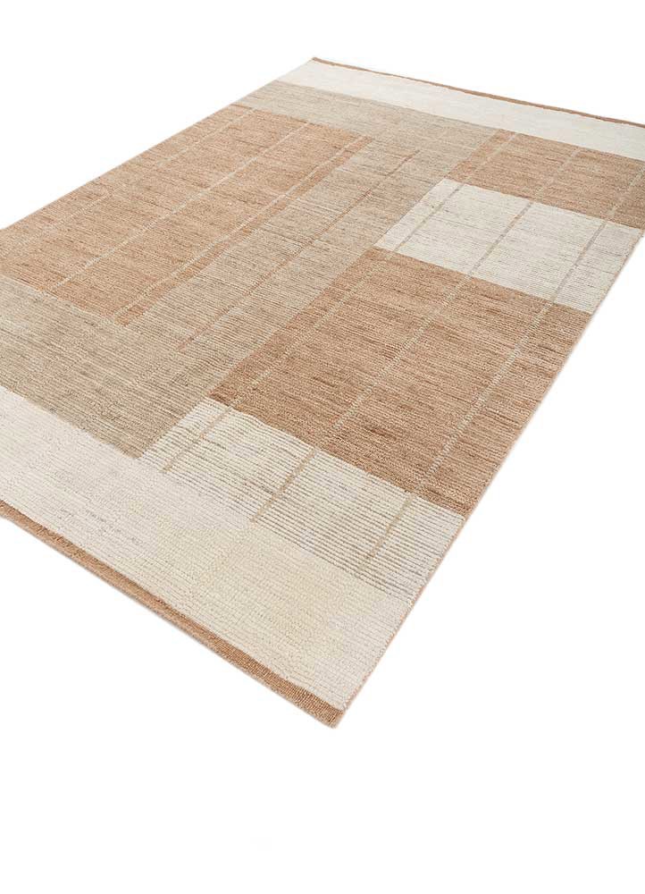 saga beige and brown wool hand loom Rug - FoldShot saga beige and brown wool hand loom Rug - FoldShot