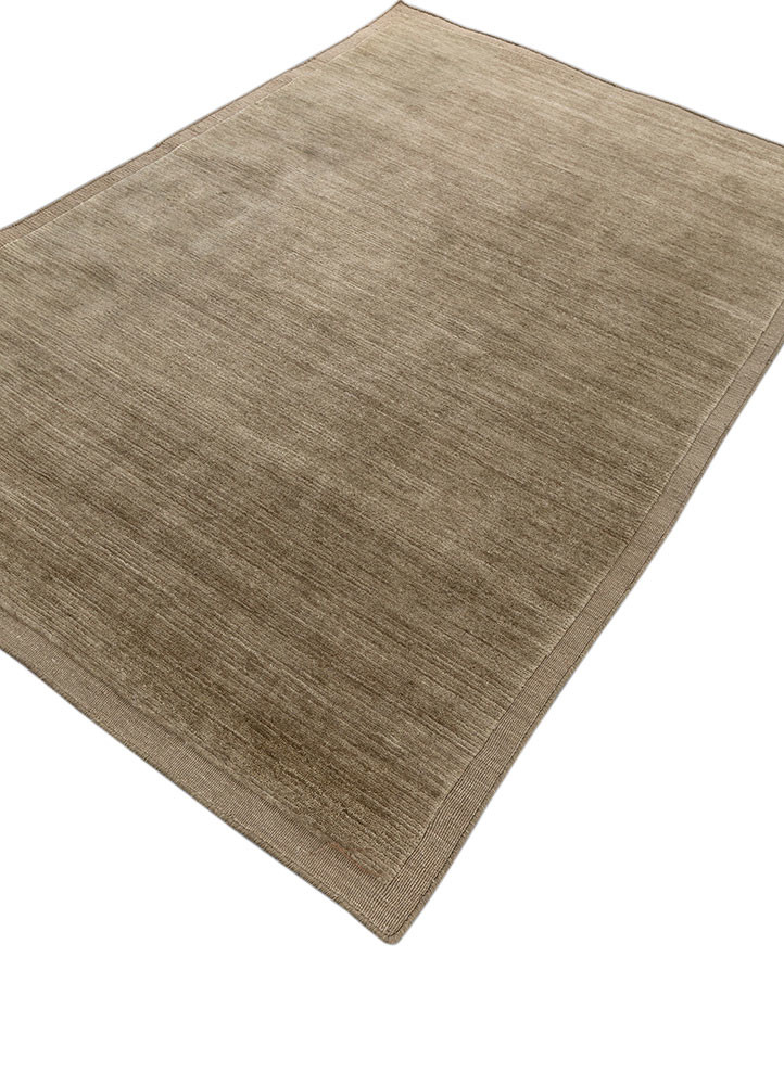 basis beige and brown wool hand loom Rug - FoldShot