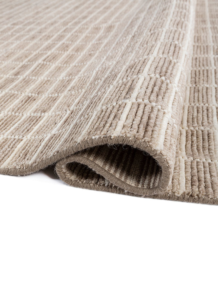 saga beige and brown wool hand loom Rug - FoldShot saga beige and brown wool hand loom Rug - FoldShot