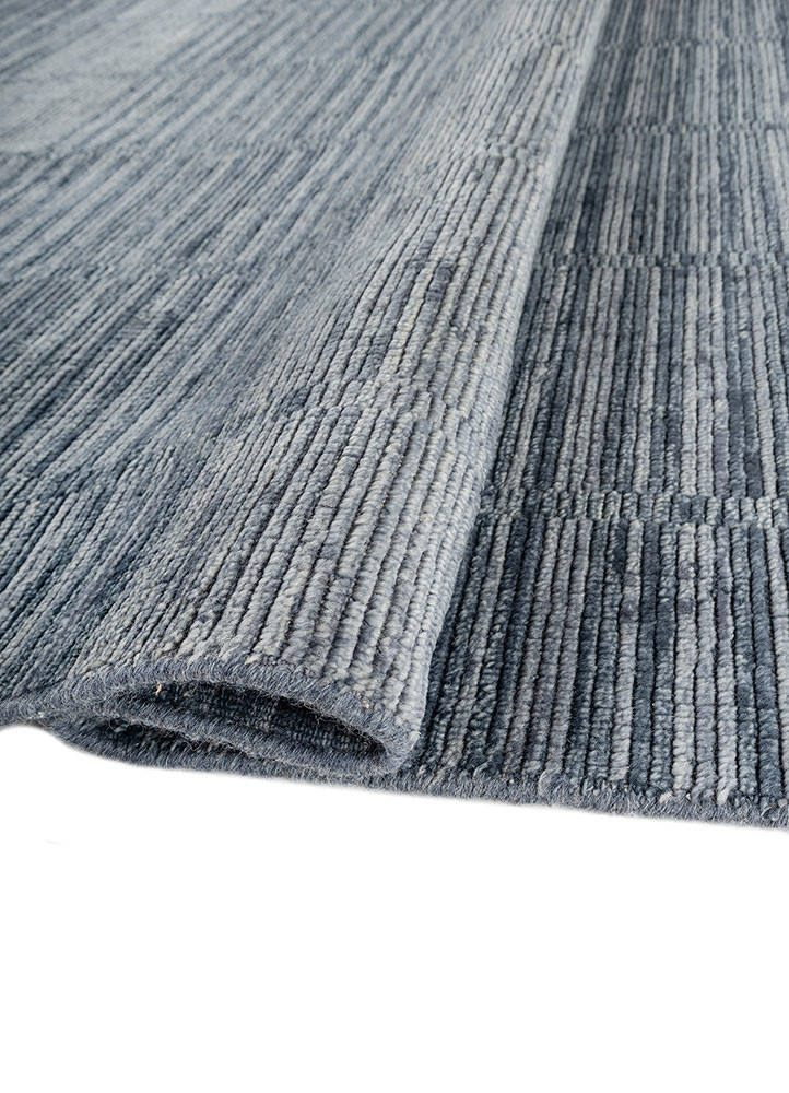 saga blue wool hand loom Rug - FoldShot saga blue wool hand loom Rug - FoldShot