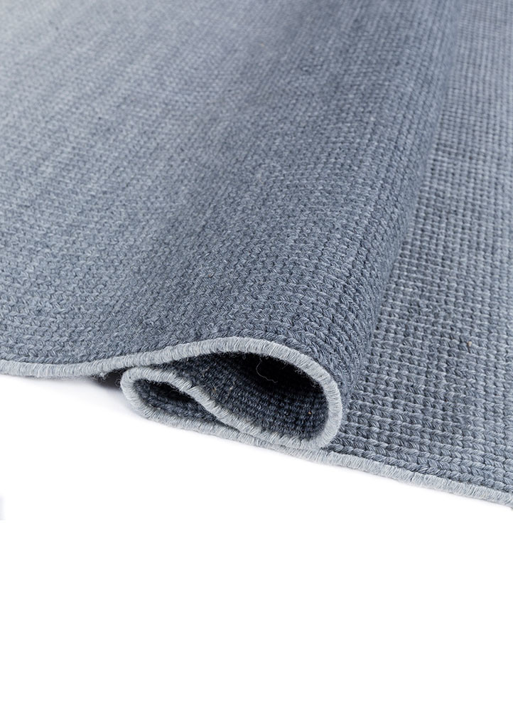 jean blue wool hand loom Rug - FoldShot jean blue wool hand loom Rug - FoldShot