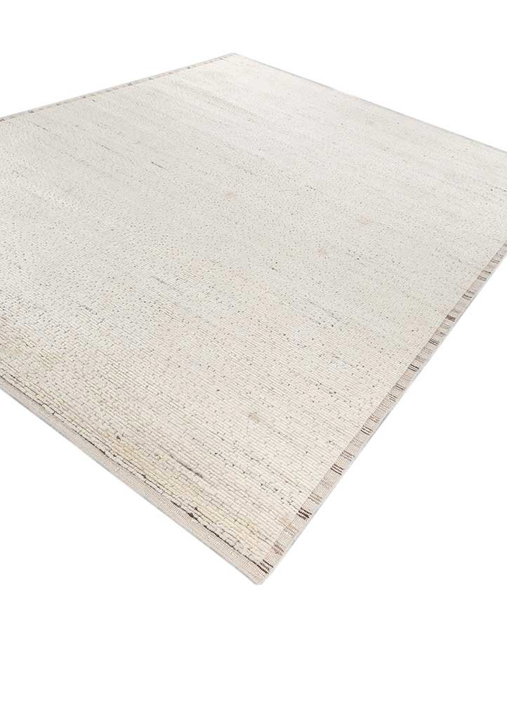 basis ivory wool hand loom Rug - FoldShot