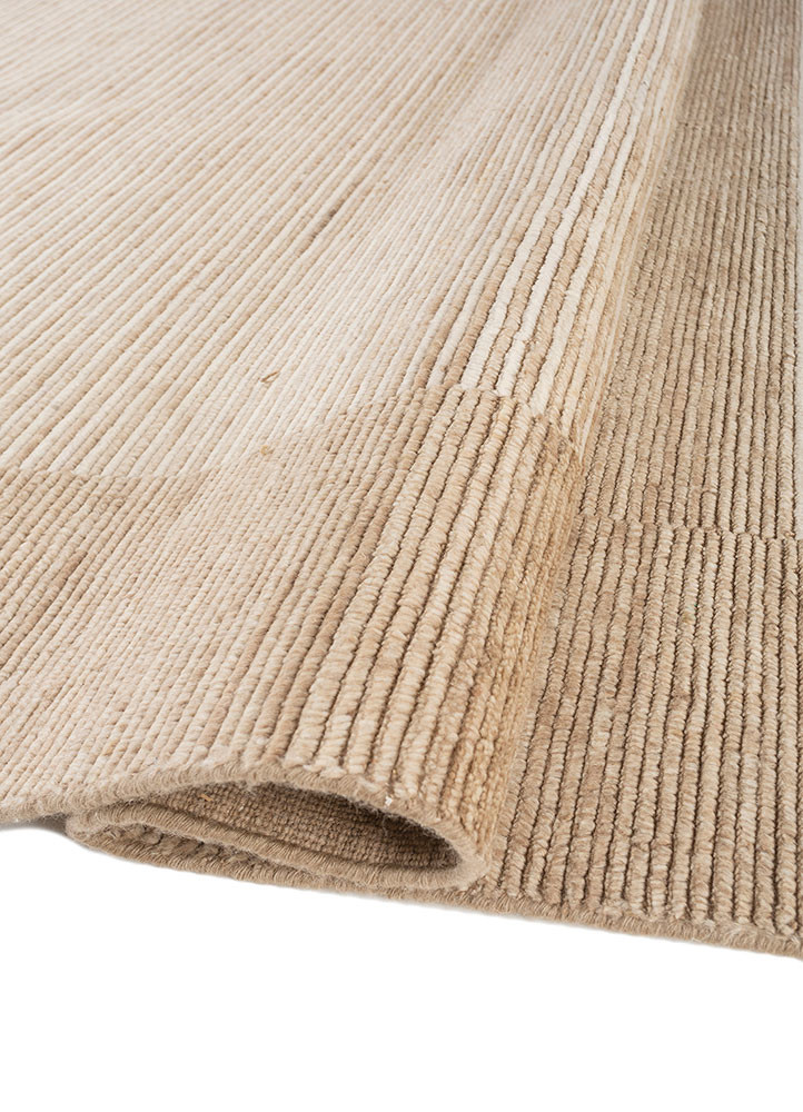 tesoro beige and brown wool hand loom Rug - FoldShot