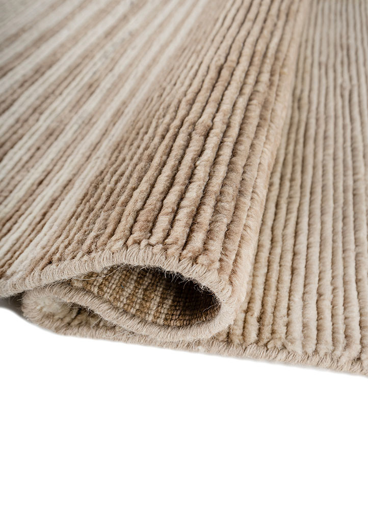 saga beige and brown wool hand loom Rug - FoldShot saga beige and brown wool hand loom Rug - FoldShot