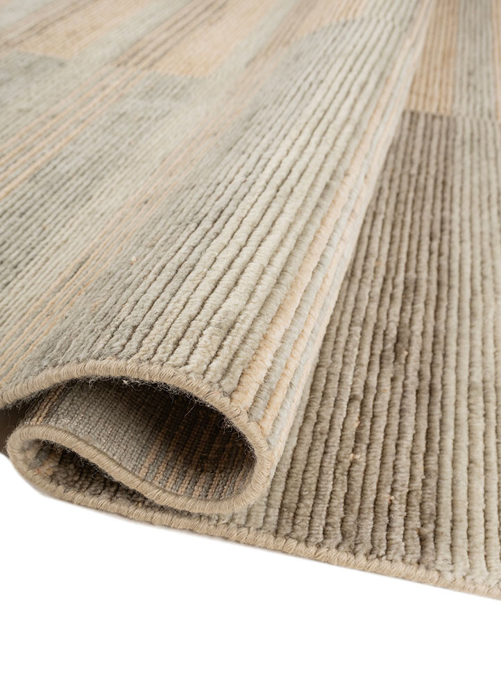 contour green wool hand loom Rug - FoldShot