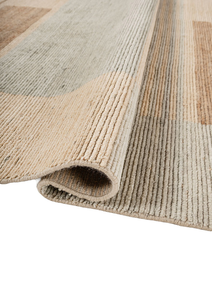 contour gold wool hand loom Rug - FoldShot