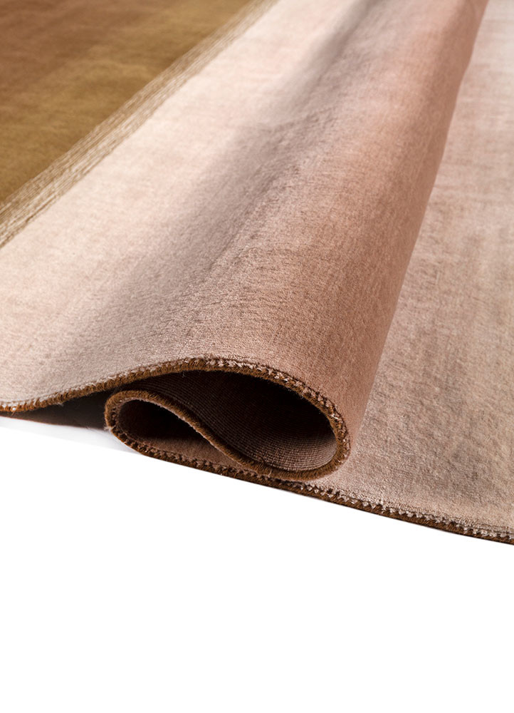 jean red and orange wool hand loom Rug - FoldShot