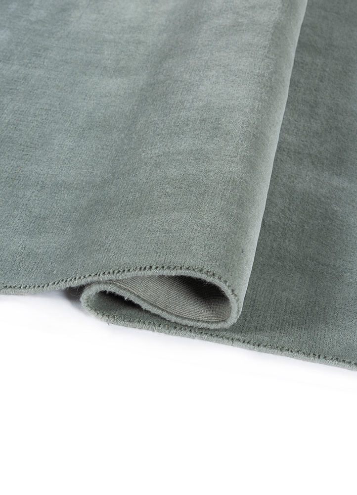 jean blue wool hand loom Rug - FoldShot