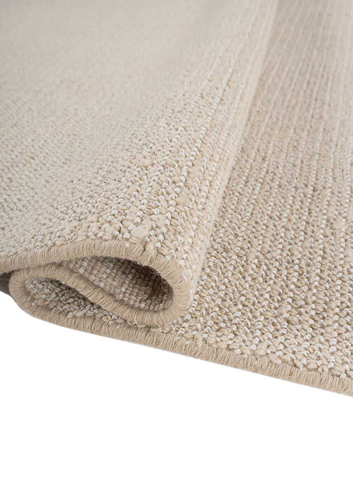 basis ivory wool hand loom Rug - FoldShot