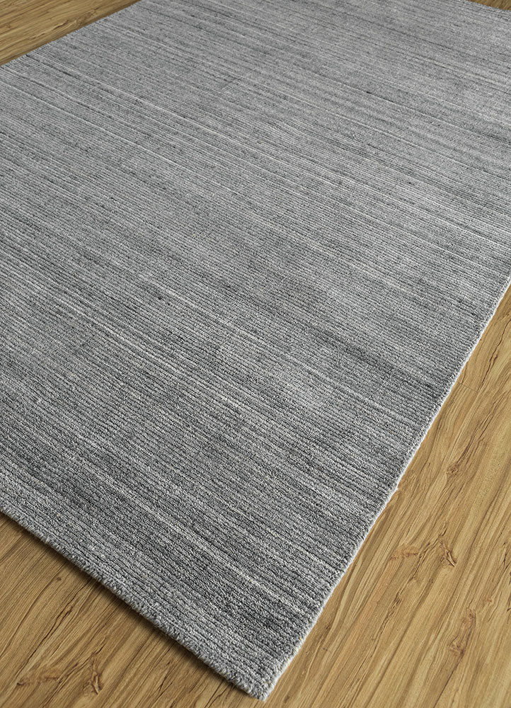 saga grey and black wool and viscose hand loom Rug - FoldShot saga grey and black wool and viscose hand loom Rug - FoldShot