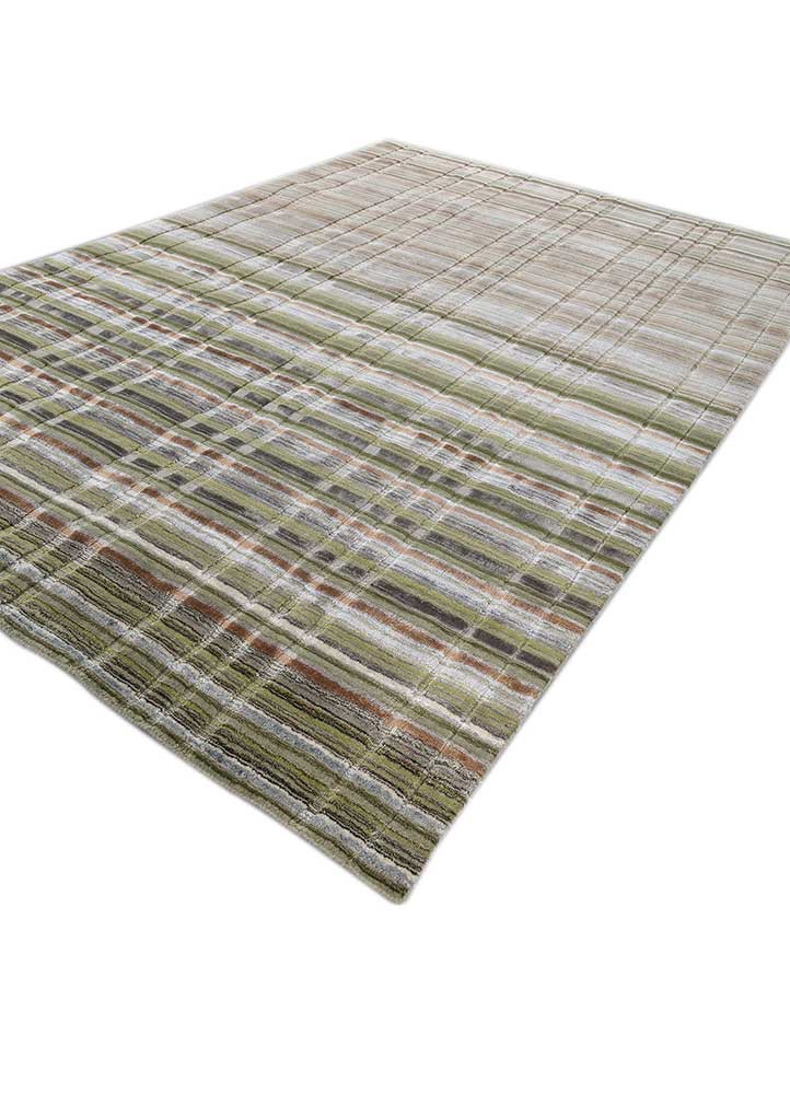 basis green wool and viscose hand loom Rug - FoldShot basis green wool and viscose hand loom Rug - FoldShot