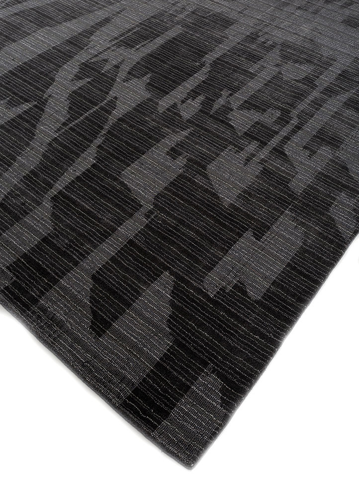 tesoro grey and black wool and viscose hand loom Rug - FoldShot tesoro grey and black wool and viscose hand loom Rug - FoldShot