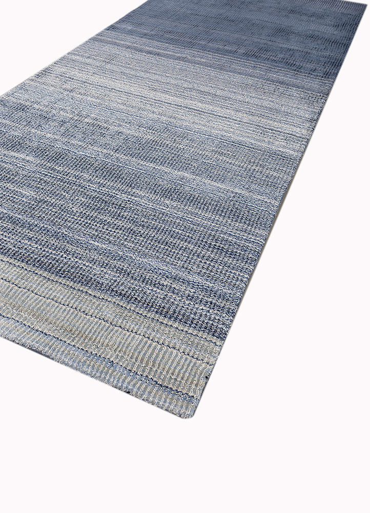 jean blue wool and viscose hand loom Rug - FoldShot jean blue wool and viscose hand loom Rug - FoldShot