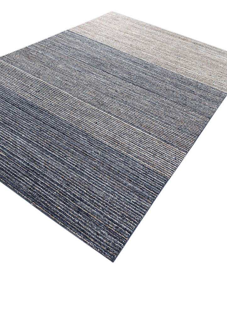 saga grey and black wool and viscose hand loom Rug - FoldShot saga grey and black wool and viscose hand loom Rug - FoldShot