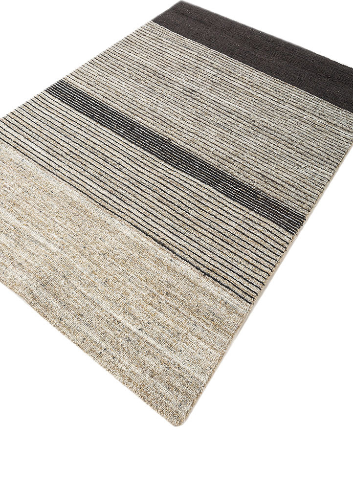saga blue wool and viscose hand loom Rug - FoldShot