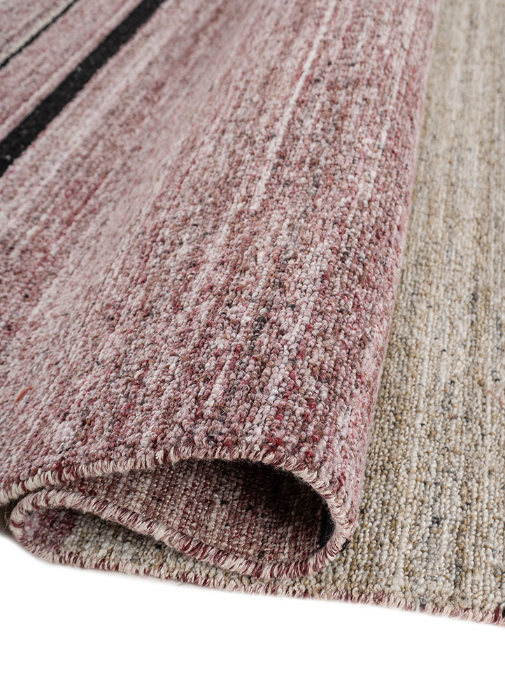 aprezo red and orange wool and viscose hand loom Rug - FoldShot