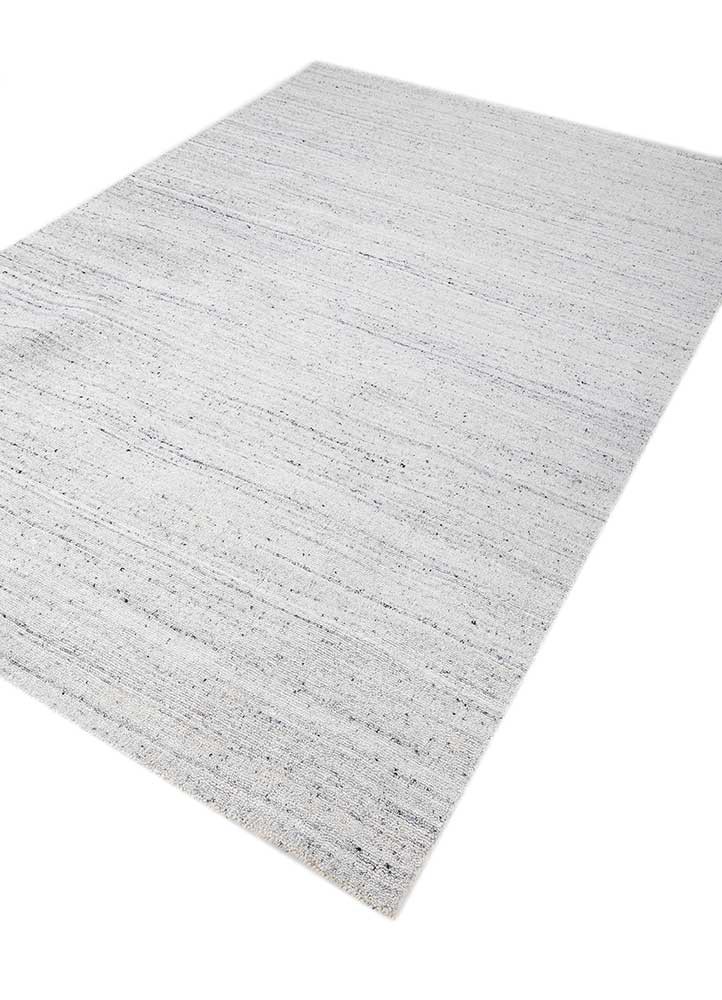 saga ivory wool and viscose hand loom Rug - FoldShot