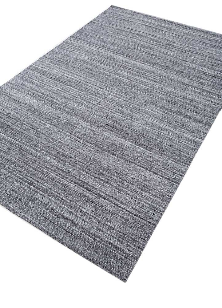 saga blue wool and viscose hand loom Rug - FoldShot