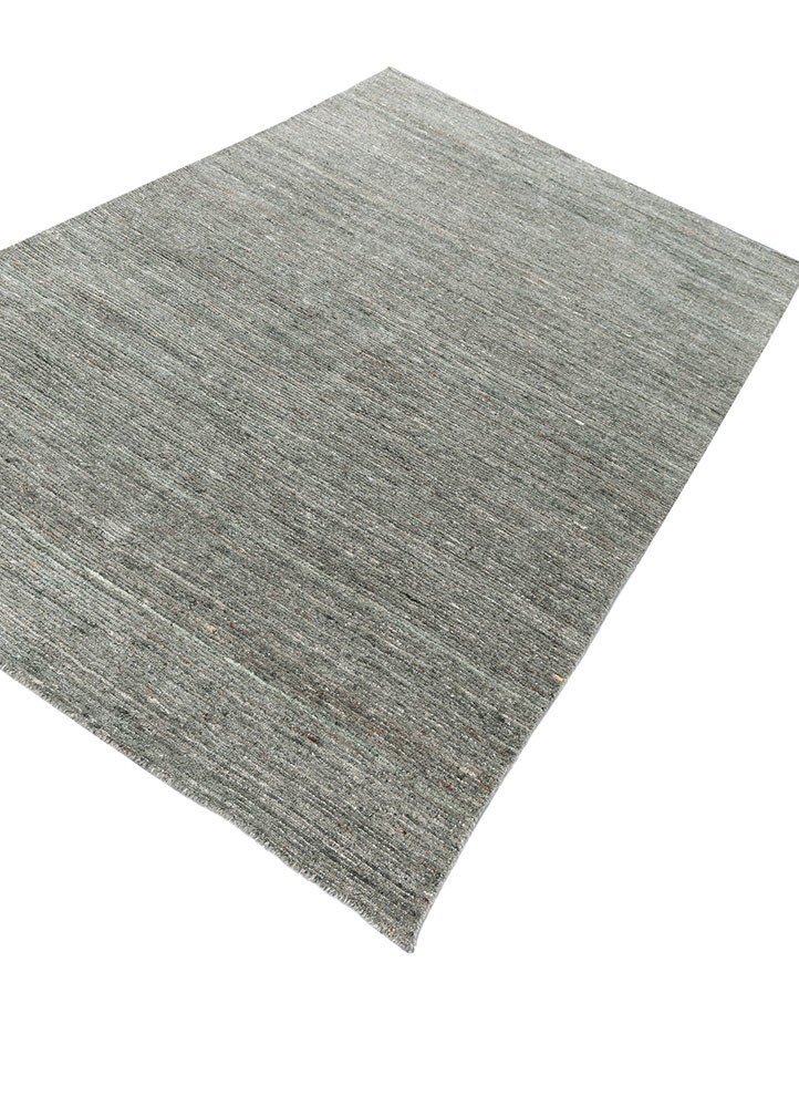 basis blue wool and viscose hand loom Rug - FoldShot