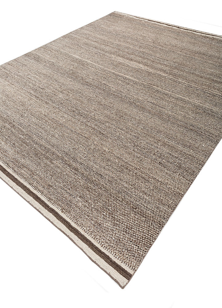 manifest beige and brown afghan wool hand knotted Rug - FoldShot