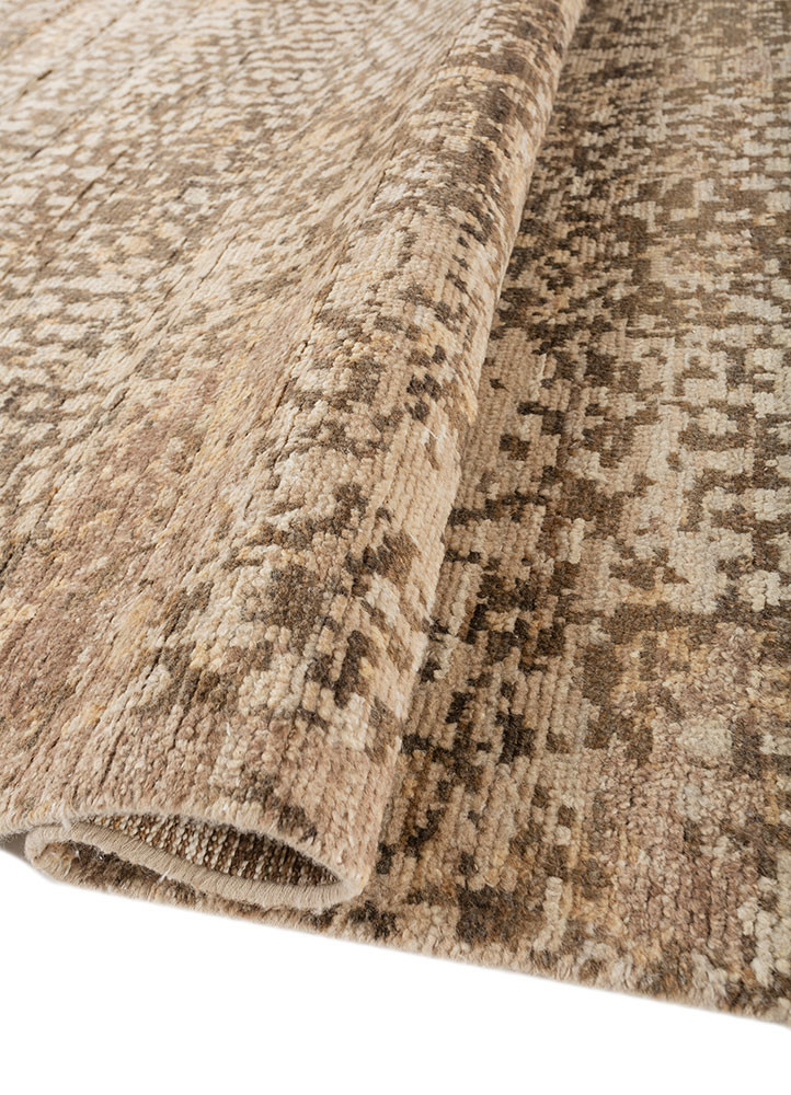 uvenuti beige and brown wool hand knotted Rug - FoldShot