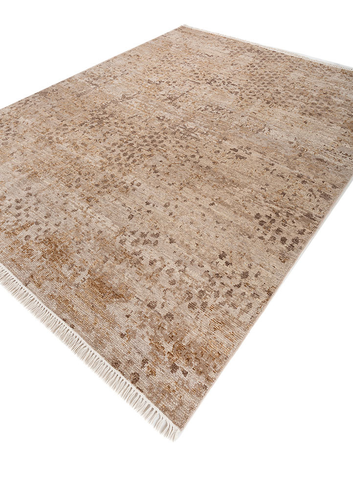 uvenuti beige and brown afghan wool hand knotted Rug - FoldShot uvenuti beige and brown afghan wool hand knotted Rug - FoldShot