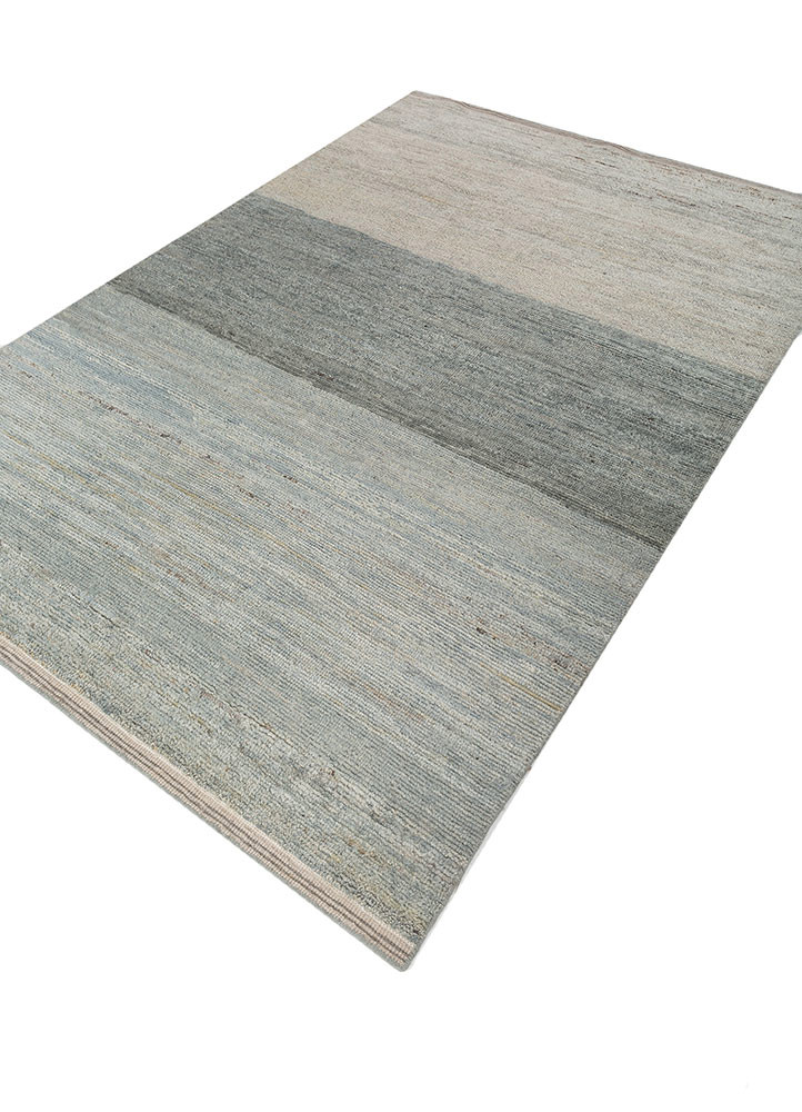 blythe blue wool hand knotted Rug - FoldShot