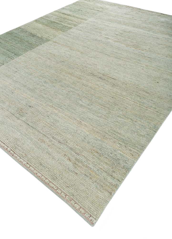 blythe green afghan wool hand knotted Rug - FoldShot