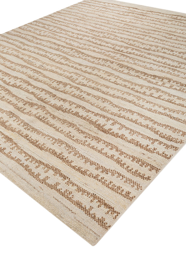 manifest ivory afghan wool hand knotted Rug - FoldShot