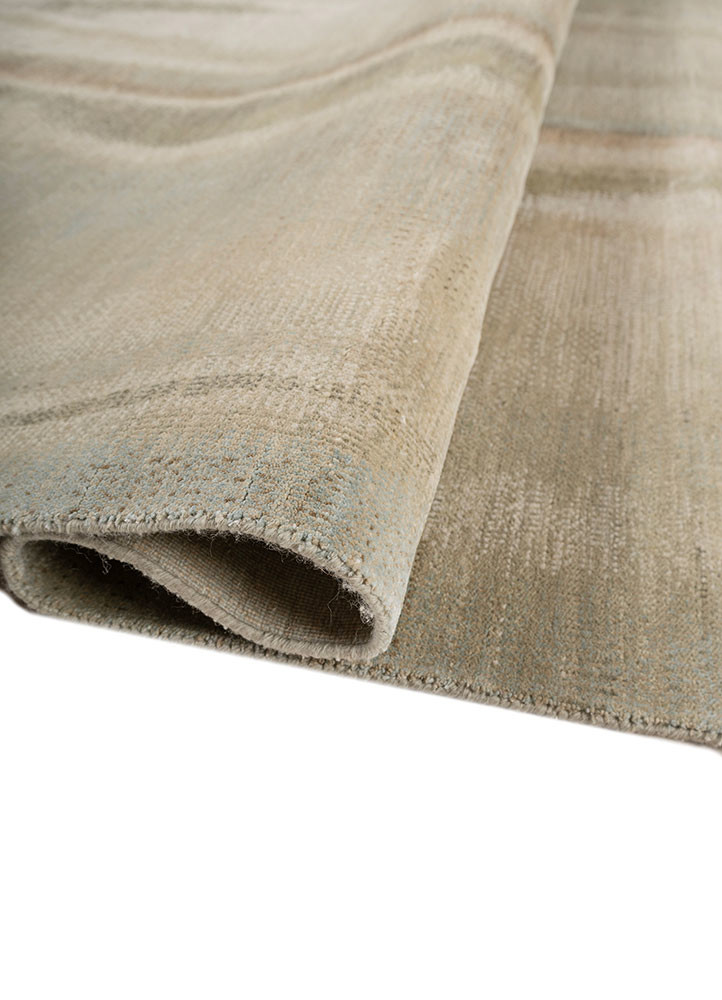 hidden by kavi green wool and silk hand knotted Rug - FoldShot