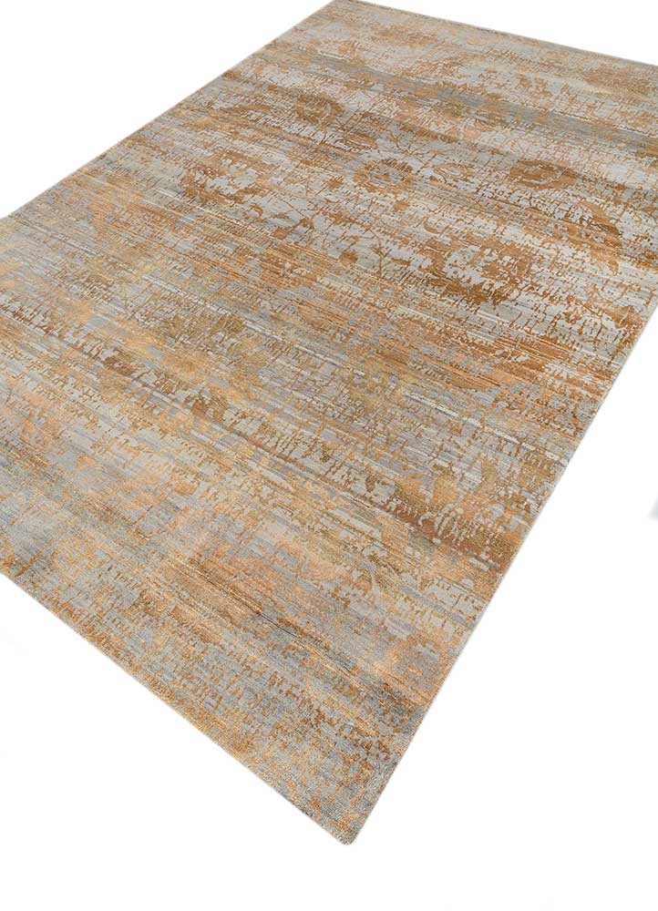 project error by kavi grey and black wool and silk hand knotted Rug - FoldShot