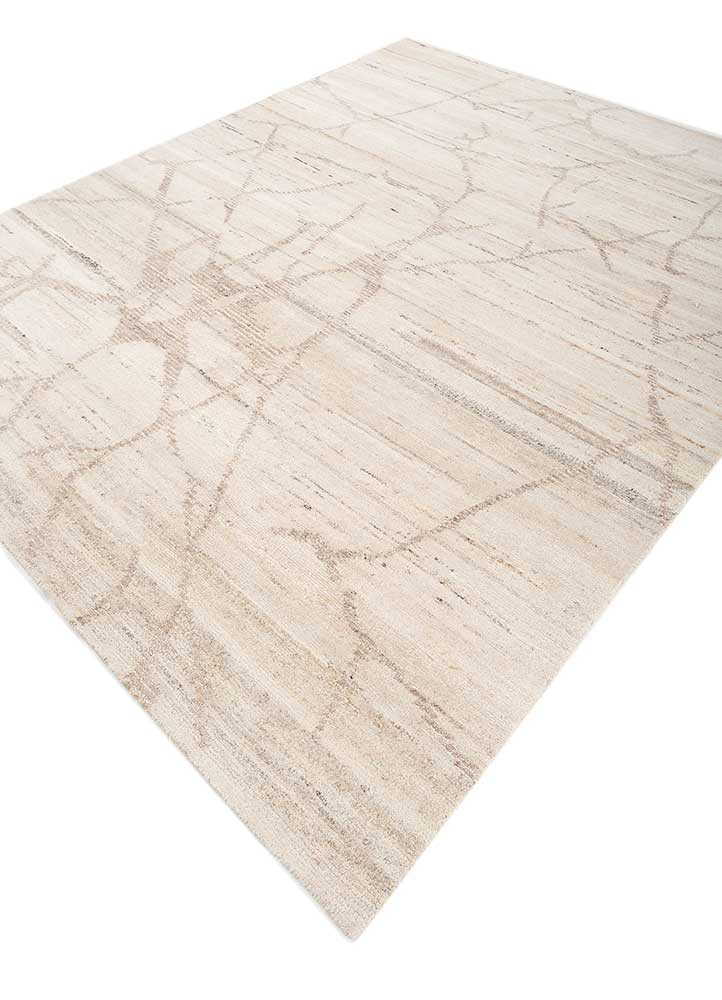 manifest ivory afghan wool hand knotted Rug - FoldShot