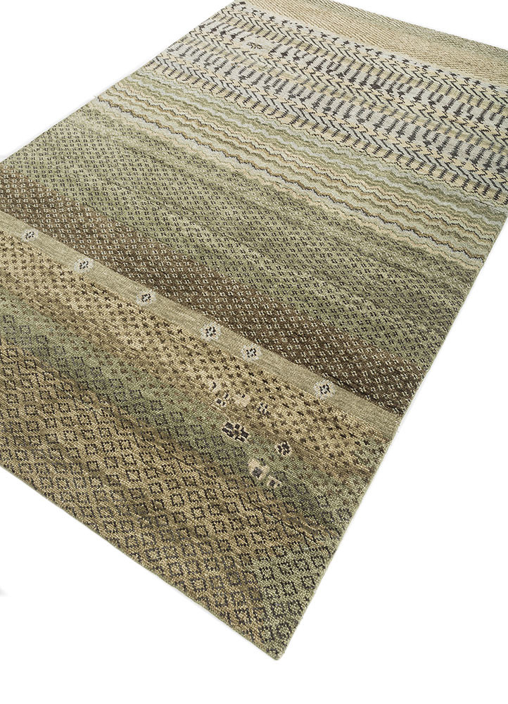 savana green wool hand knotted Rug - FoldShot savana green wool hand knotted Rug - FoldShot